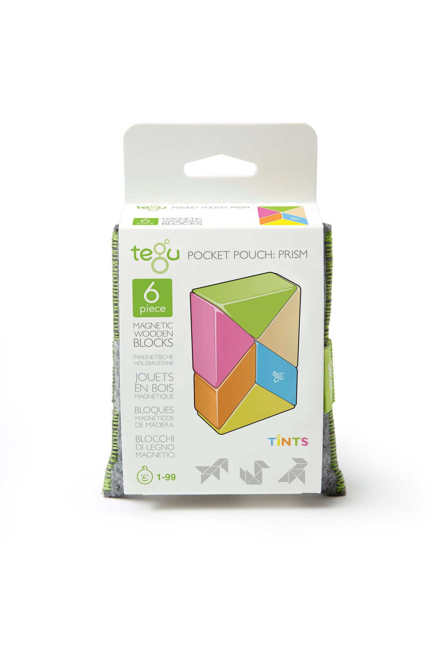 Pocket Pouch Prism - Magnetic Wooden Block Set
