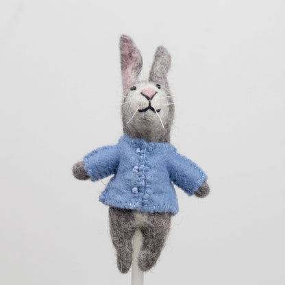Felt Finger Puppet - Clothed Rabbit