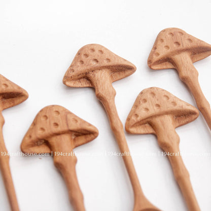 Wooden Spoon Mushroom Handle