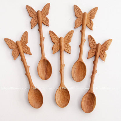 Wooden Spoon Butterfly Handle