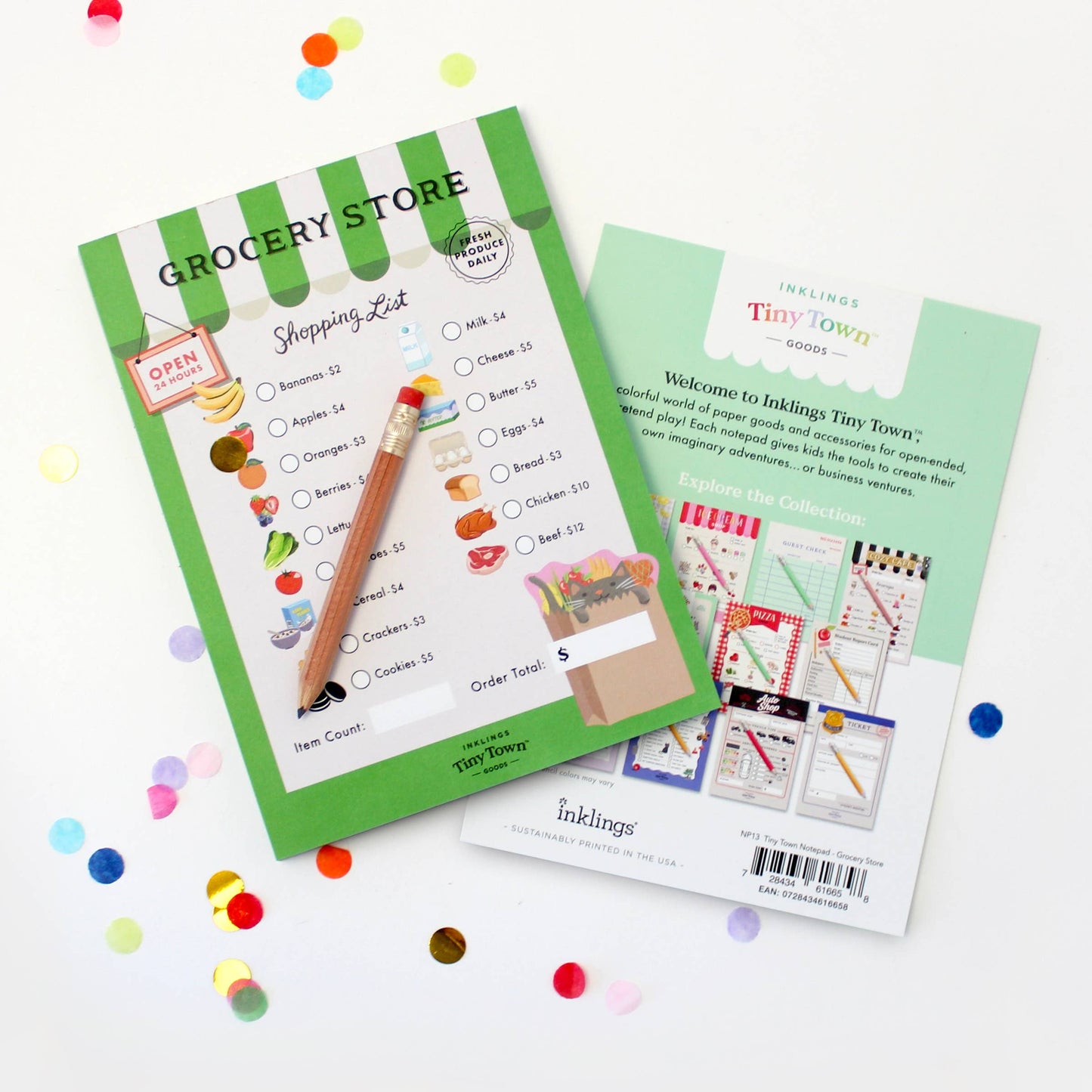 Pretend Play Notepad - Grocery Store