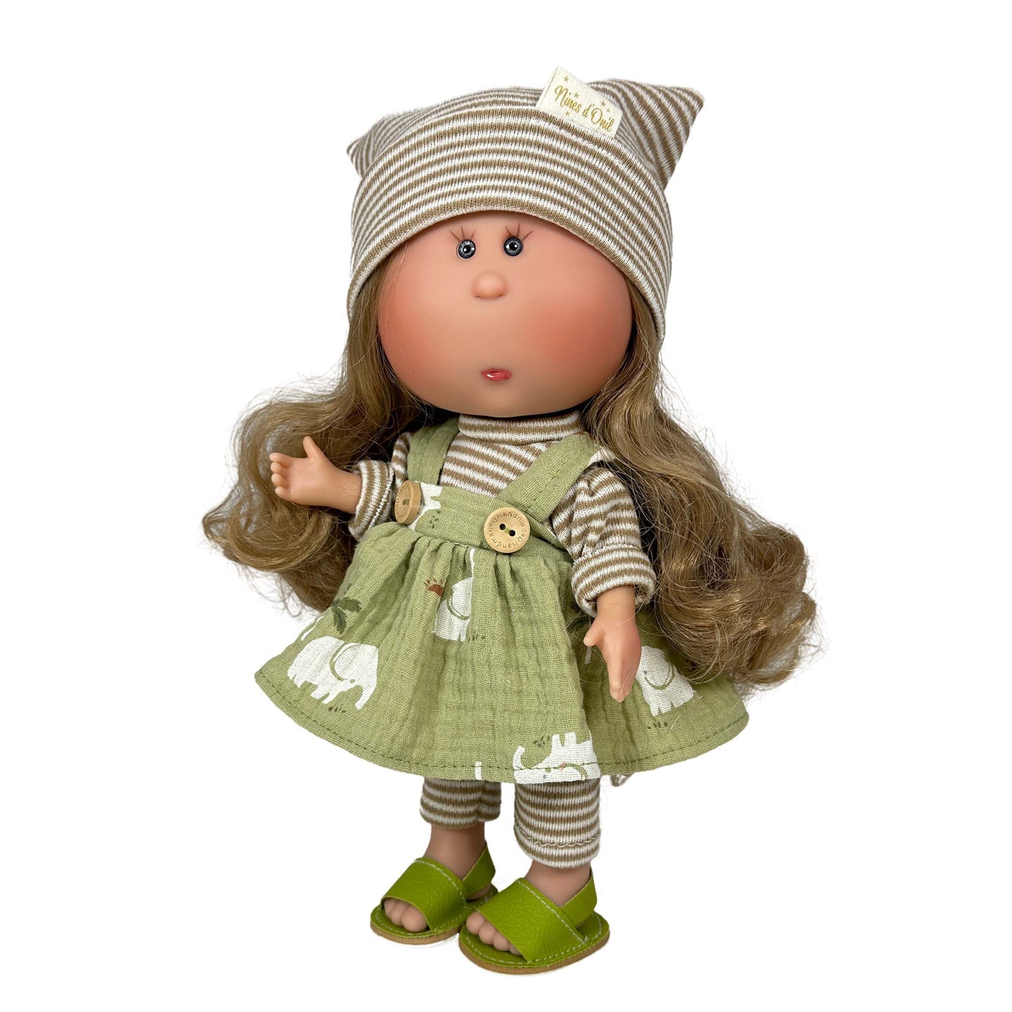 Mia Doll - Blonde with Green Animal Dress