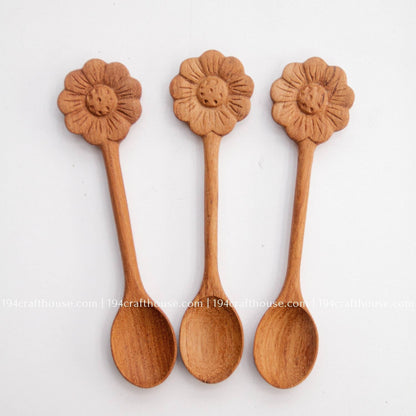 Wooden Spoon Flower Handle
