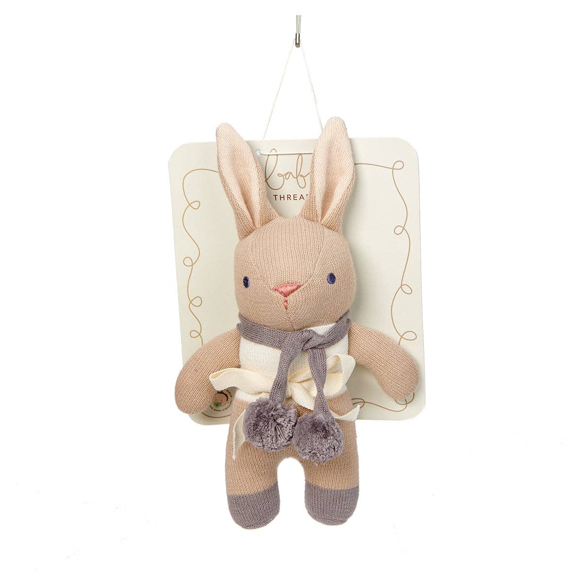 ThreadBear | Baby Threads Taupe Bunny Rattle