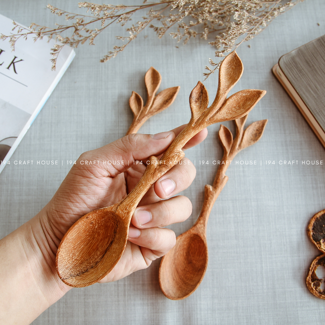 Wooden Spoon Leaf Handle