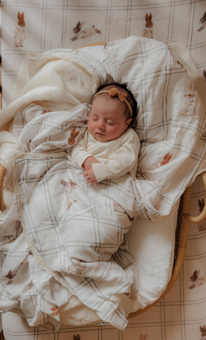 Little Cottontail Fur Lined Cot Blanket