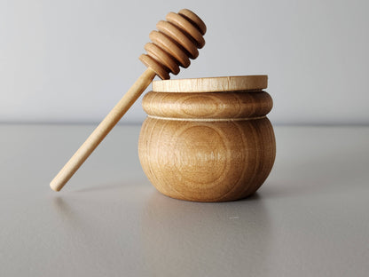 Wooden Honey Pot & Dipper