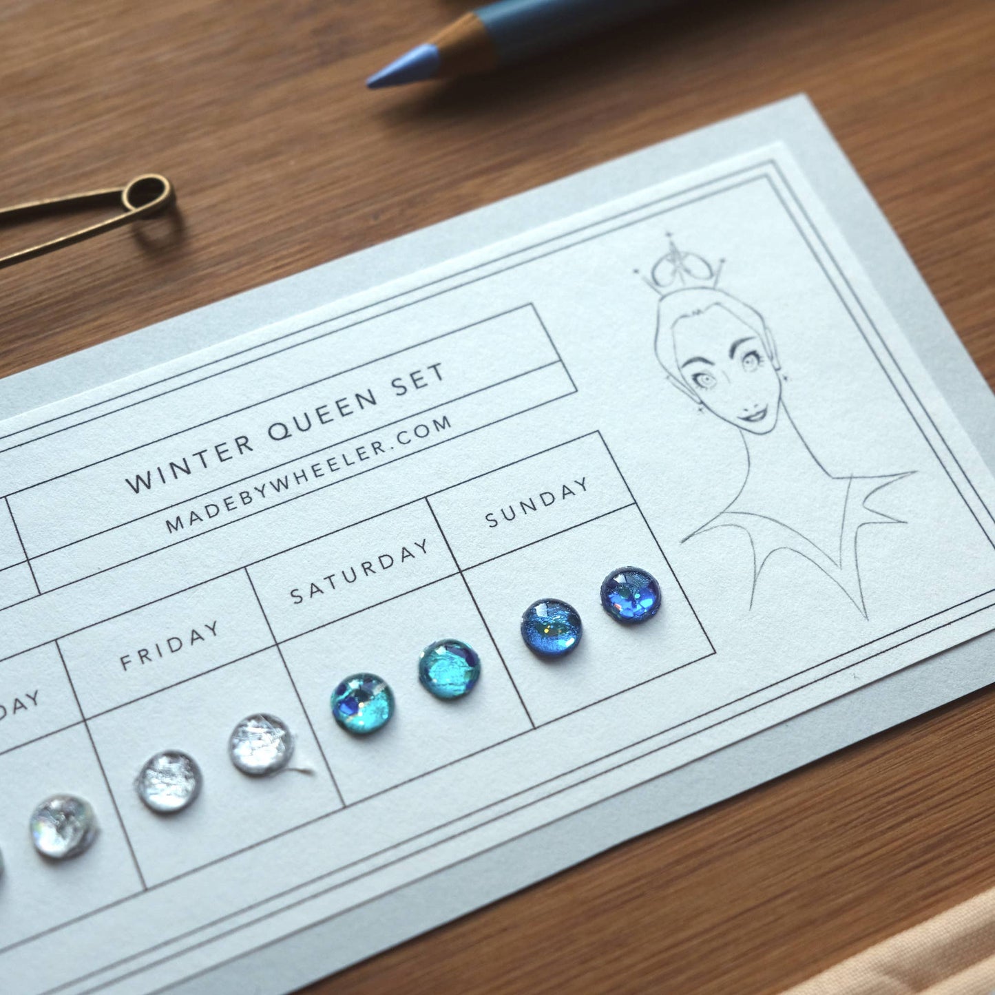 Winter Queen Stick-On Earring Set