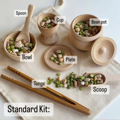 Montessori Wooden Sensory Bin Tool Kit - Finished