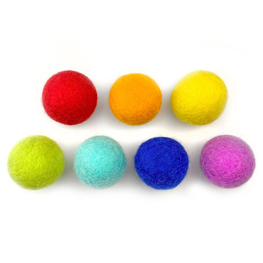 Felt Balls - LARGE Rainbow Party