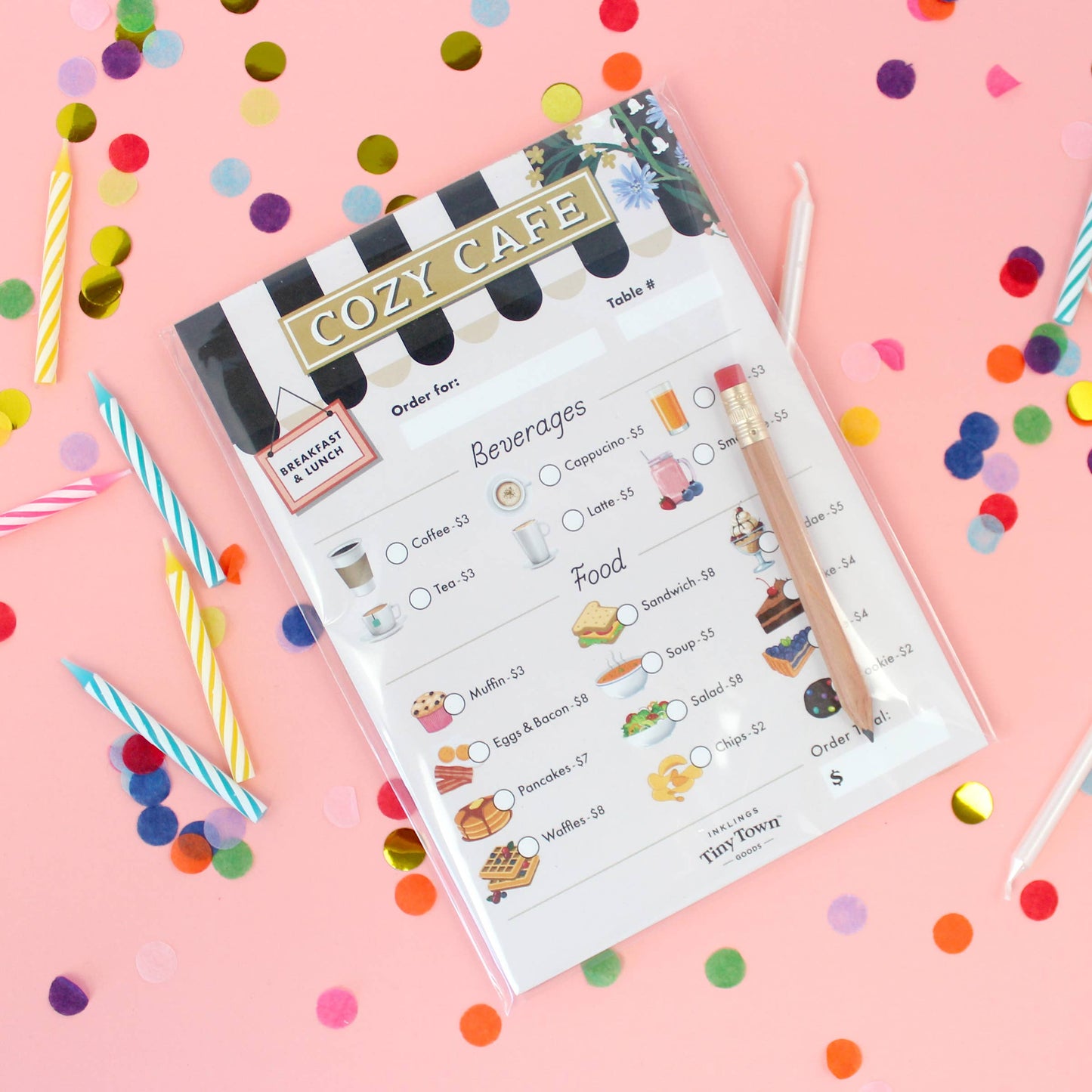 Pretend Play Notepad - Cozy Cafe