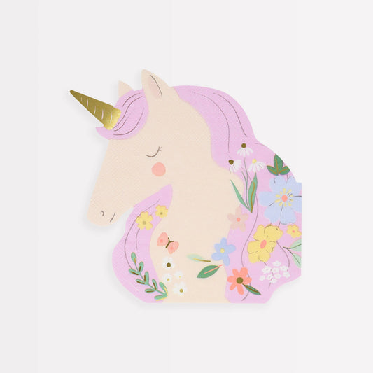 Meadow Unicorns Shaped Napkins