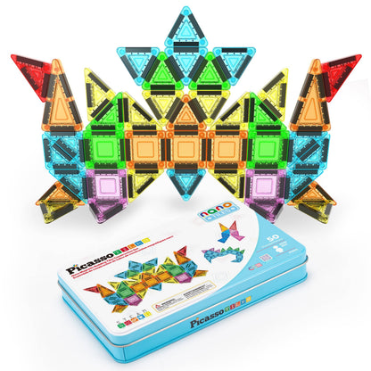 50pc Nano Magnetic Building Tiles Construction Travel Set