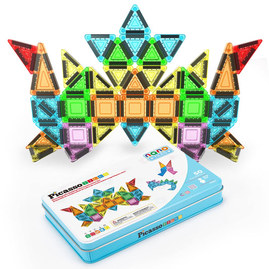 50pc Nano Magnetic Building Tiles Construction Travel Set