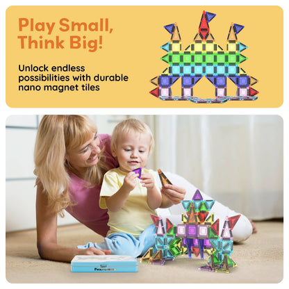 50pc Nano Magnetic Building Tiles Construction Travel Set