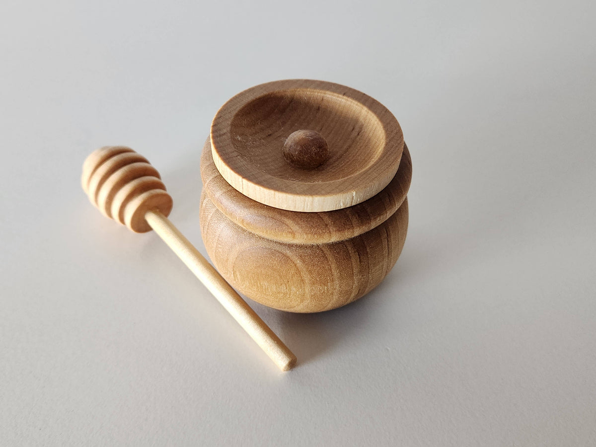 Wooden Honey Pot & Dipper