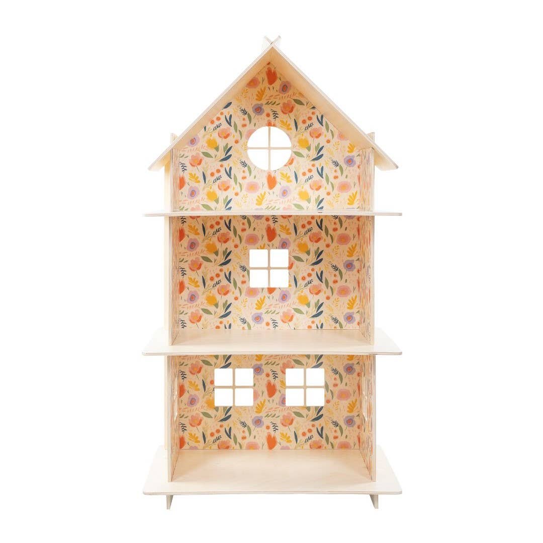 Three-story Wooden Dollhouse / Modern dollhouse