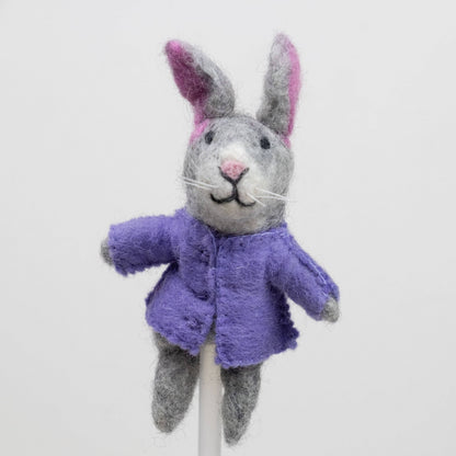 Felt Finger Puppet - Clothed Rabbit