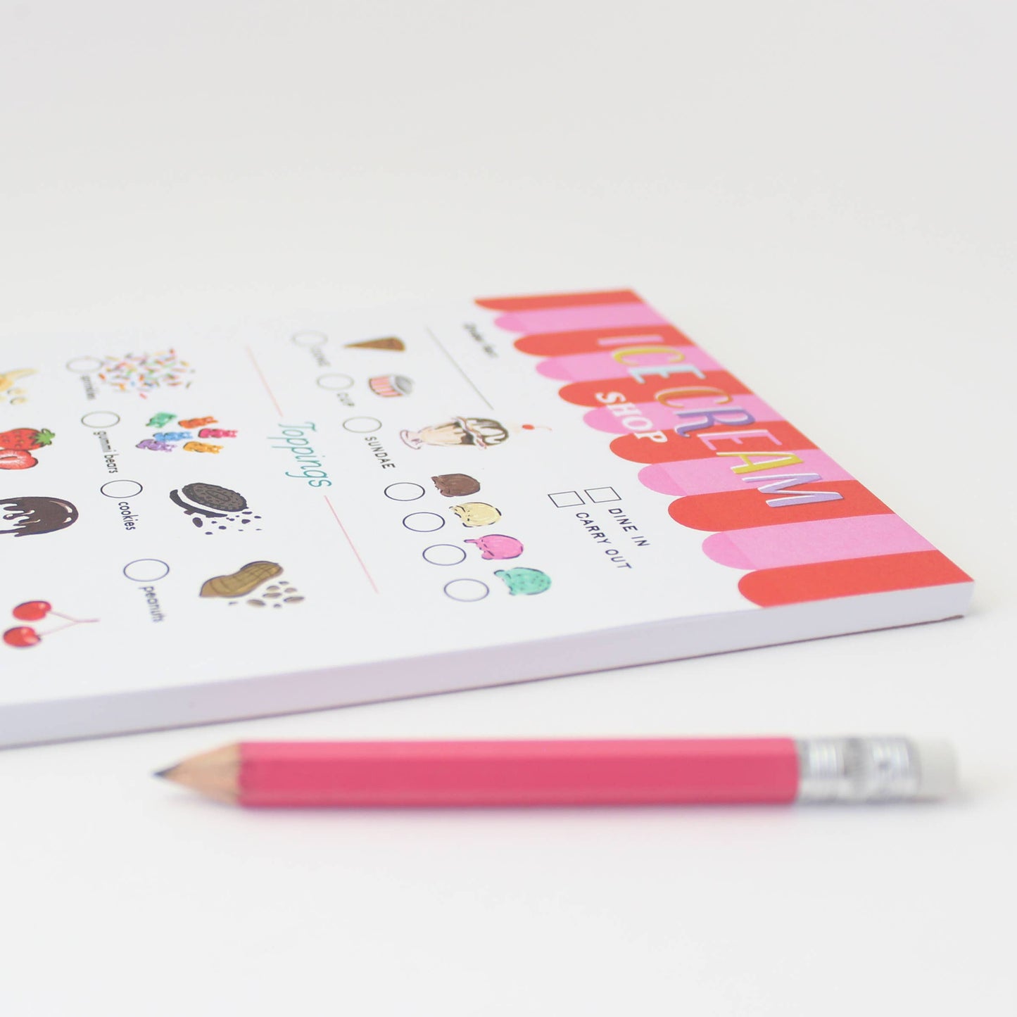 Pretend Play Notepad - Ice Cream Shop