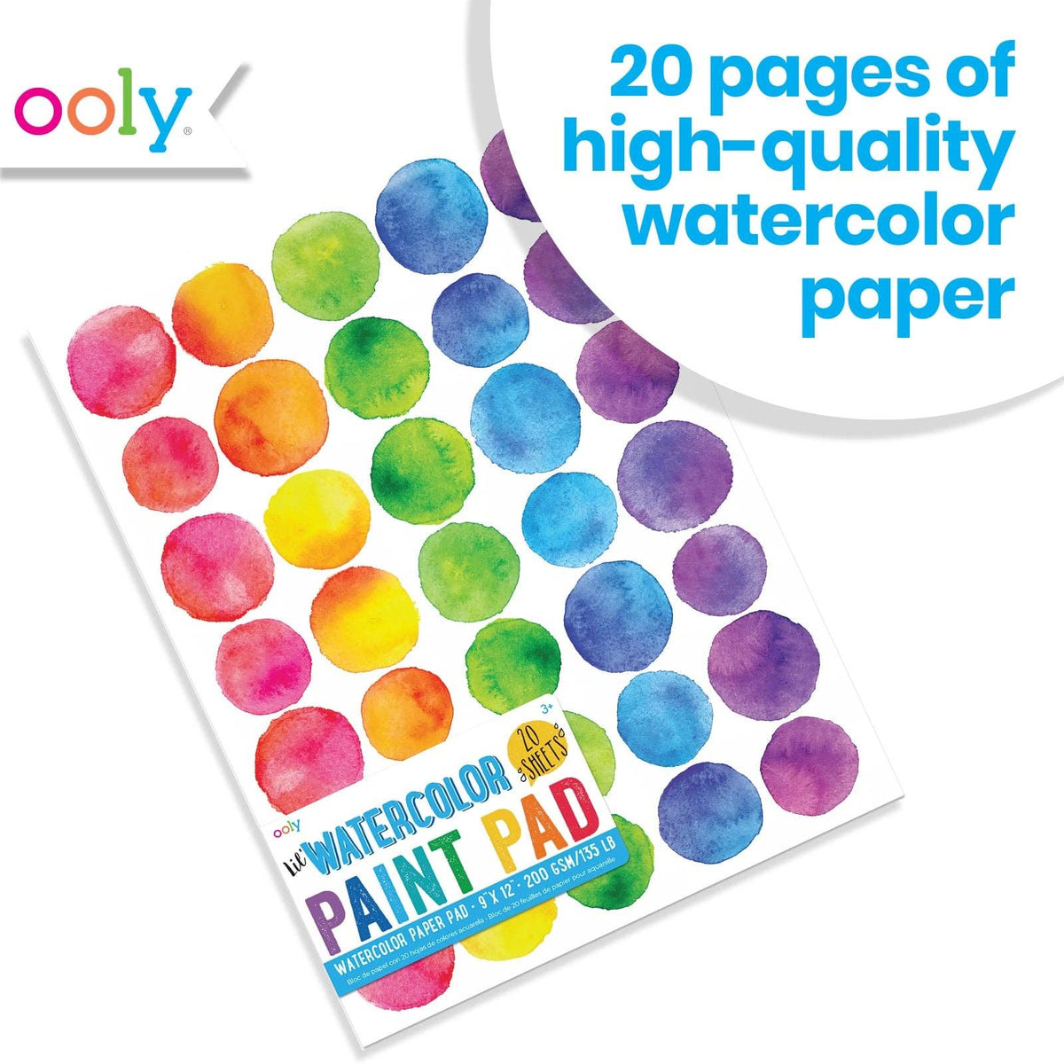 Lil' Watercolor Paint Pad - 9" x 12" (20 Sheets)