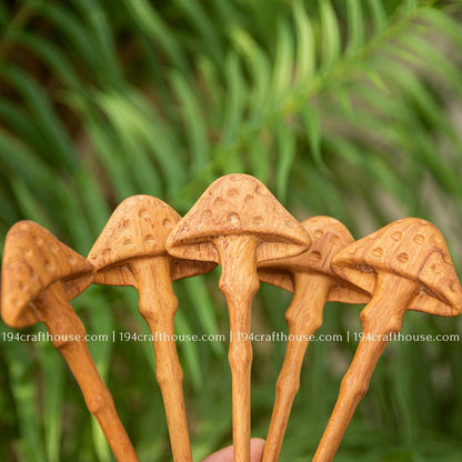 Wooden Spoon Mushroom Handle