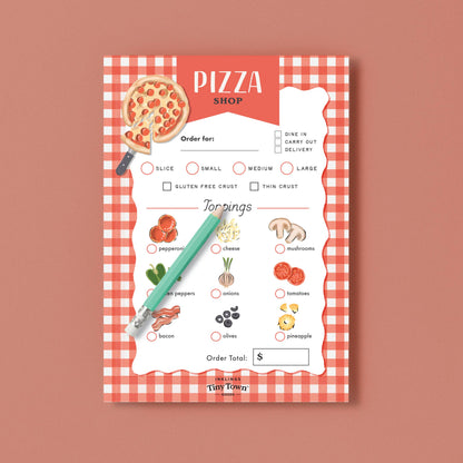 Pretend Play Notepad - Pizza Shop