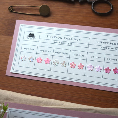 Cherry Blossom Stick-On Earring Set