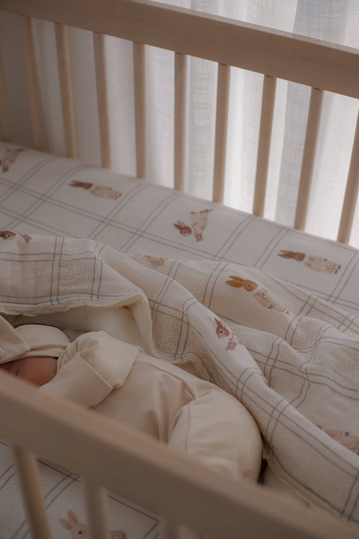 Little Cottontail Fur Lined Cot Blanket