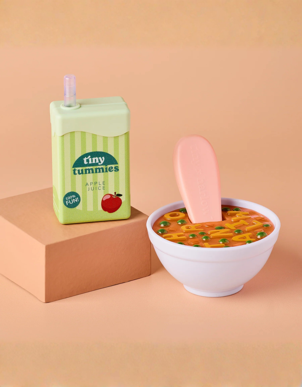 Tiny Tummies Set - Alphabet Soup Bowl and Juice Box - Tiny Harlow
