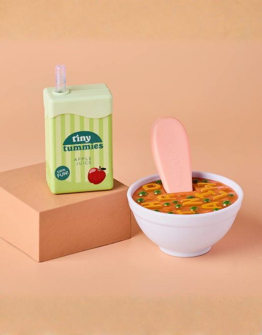 Tiny Tummies Set - Alphabet Soup Bowl and Juice Box - Tiny Harlow