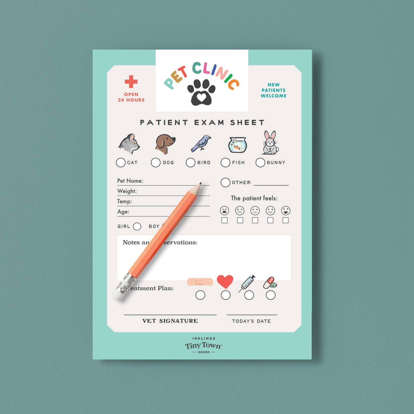 Pretend Play Notepad - Pet Clinic