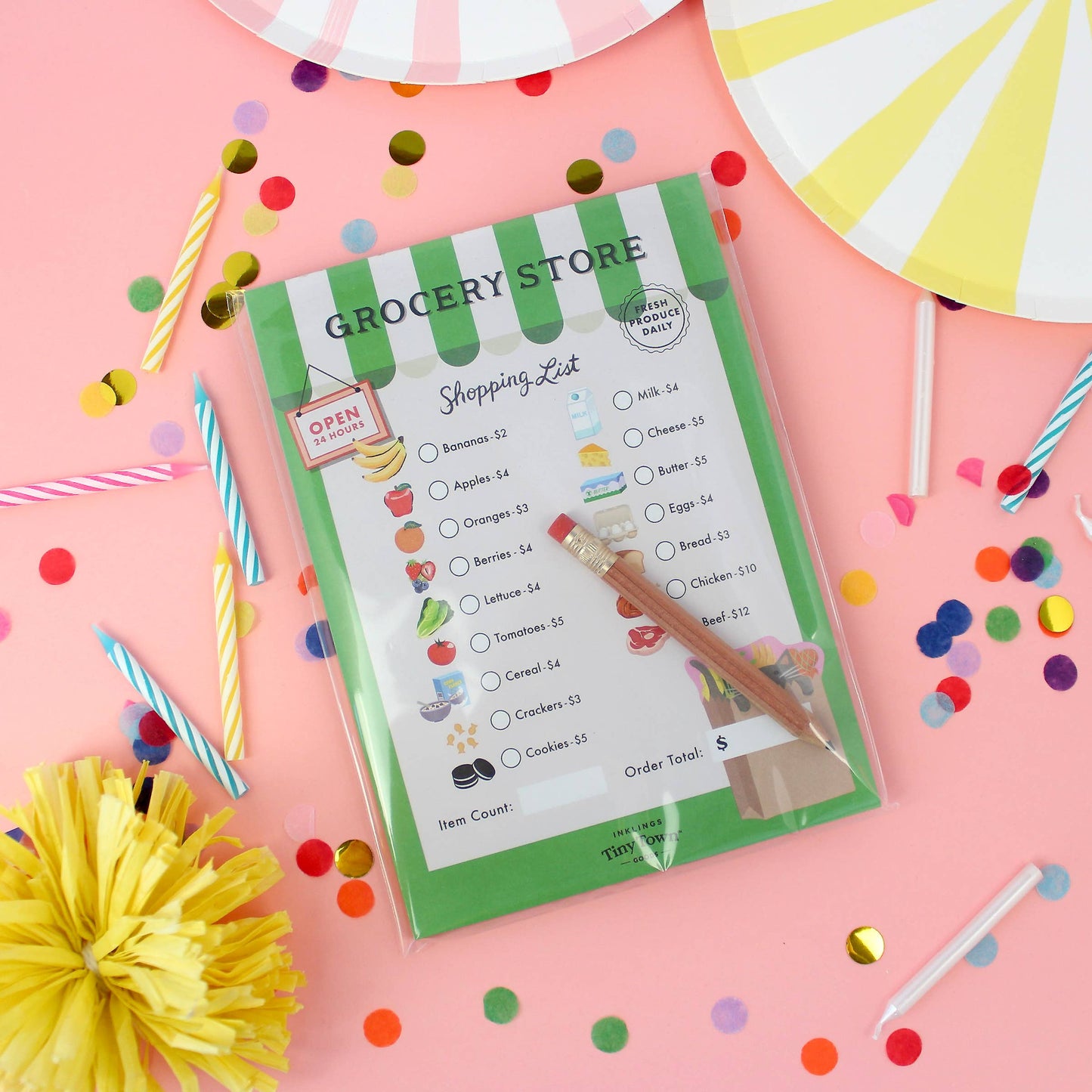Pretend Play Notepad - Grocery Store