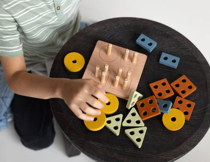 Montessori Shape Puzzle Toy | Wood & Silicone Toddler Toy