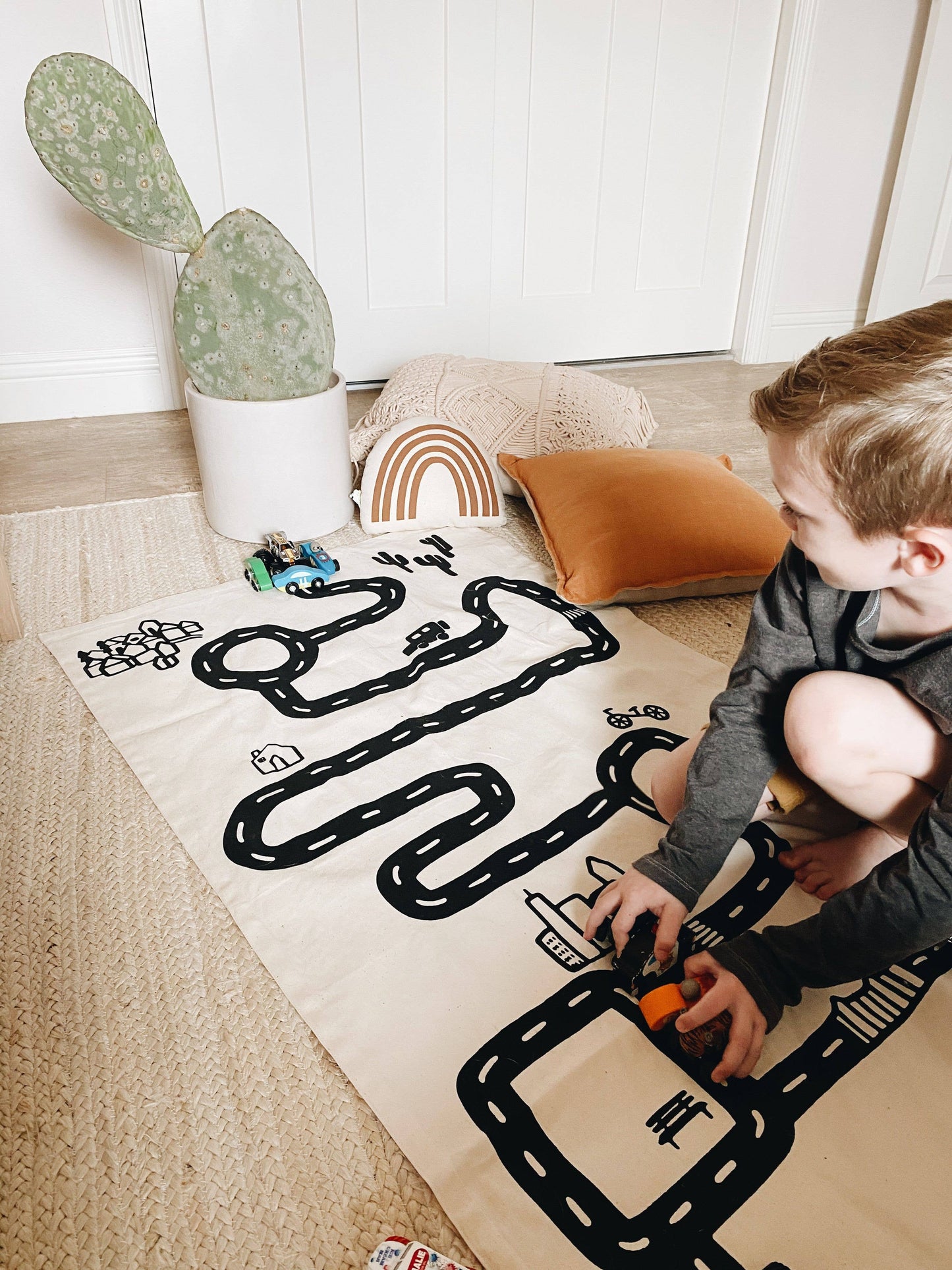 Canvas Floor Mat | Play Mat for Kids | Roll-Up Toy Mat