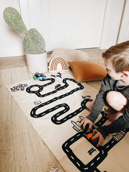 Canvas Floor Mat | Play Mat for Kids | Roll-Up Toy Mat