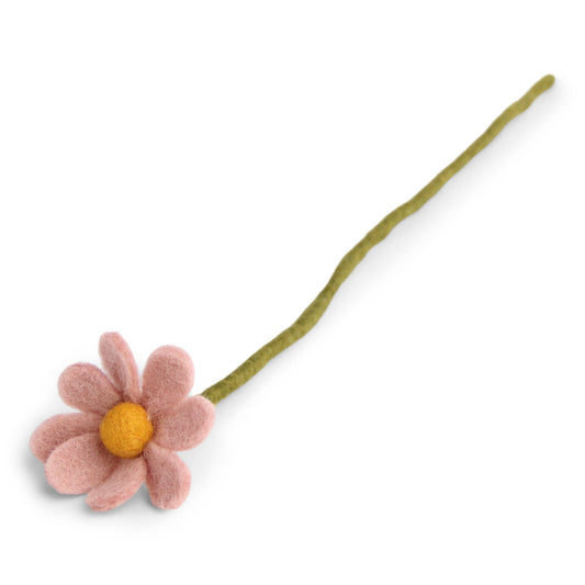 Felt Flower Stem - Anemone (Dusty Rose)