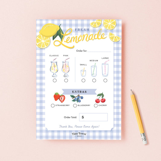 Pretend Play Notepad - Lemonade Stand