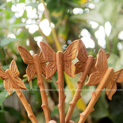Wooden Spoon Butterfly Handle