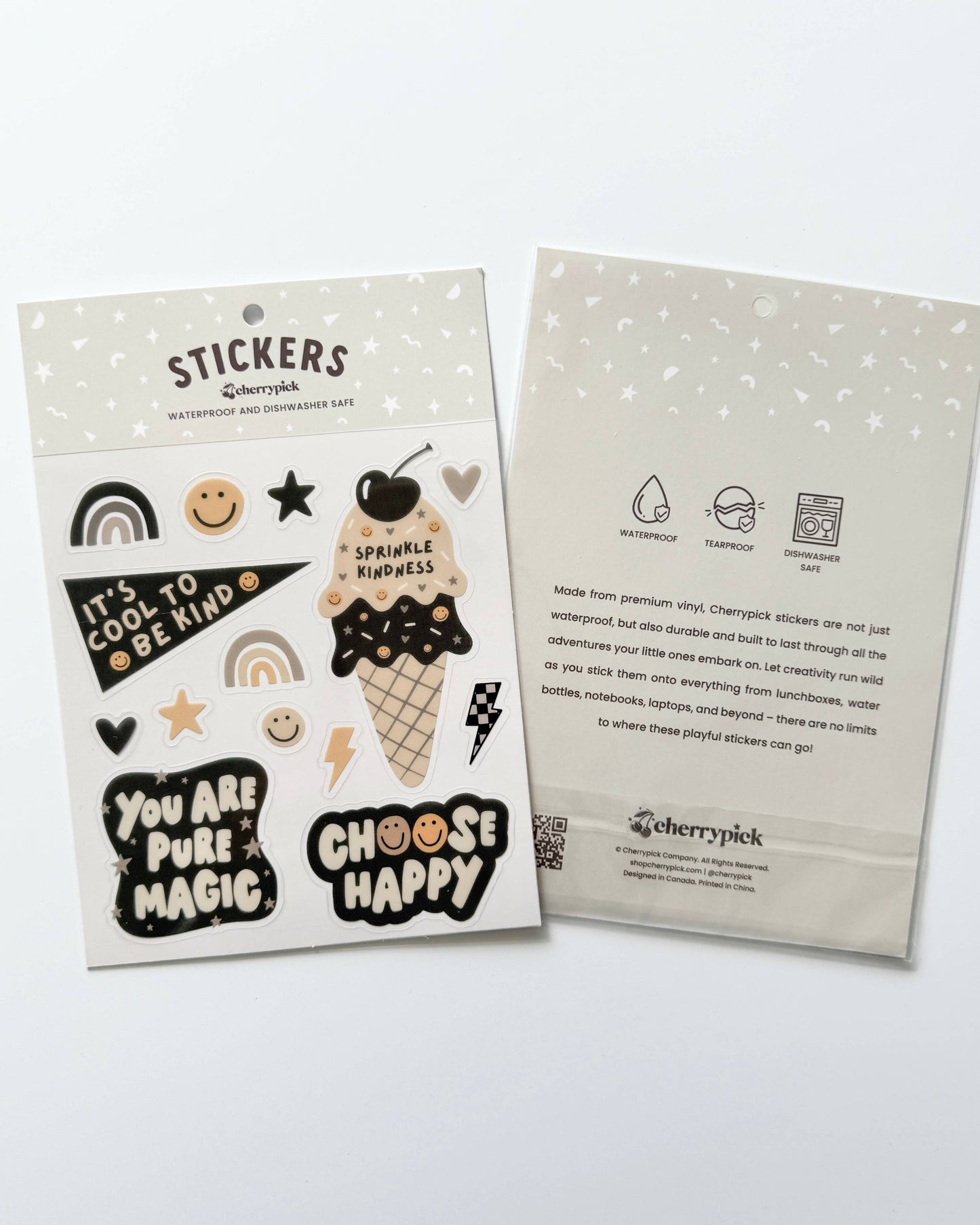 Kindness Waterproof Sticker Sheet (Neutral)