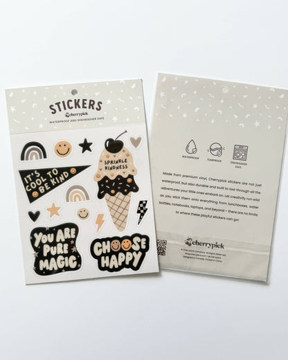 Kindness Waterproof Sticker Sheet (Neutral)