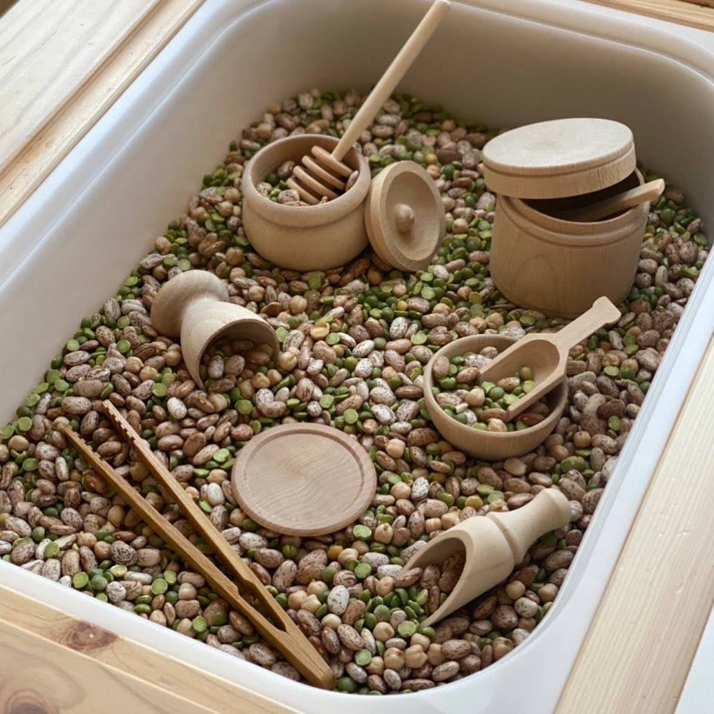 Montessori Wooden Sensory Bin Tool Kit - Finished