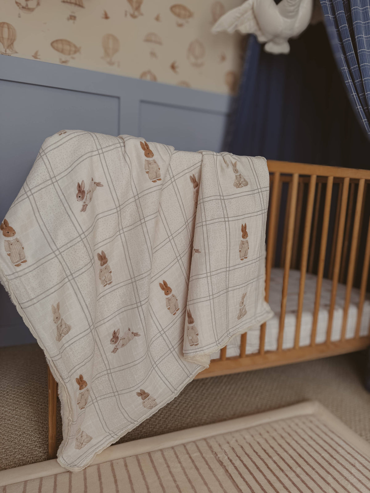 Little Cottontail Fur Lined Cot Blanket