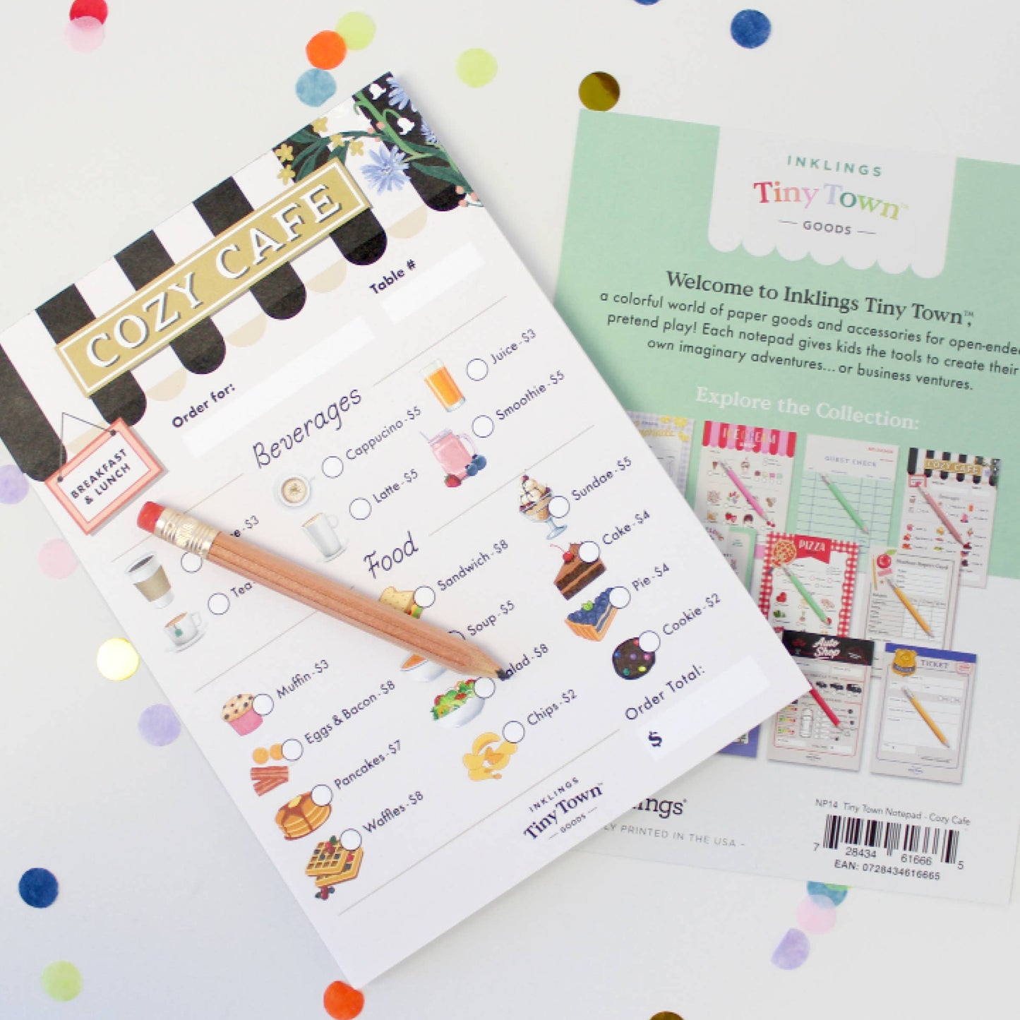 Pretend Play Notepad - Cozy Cafe