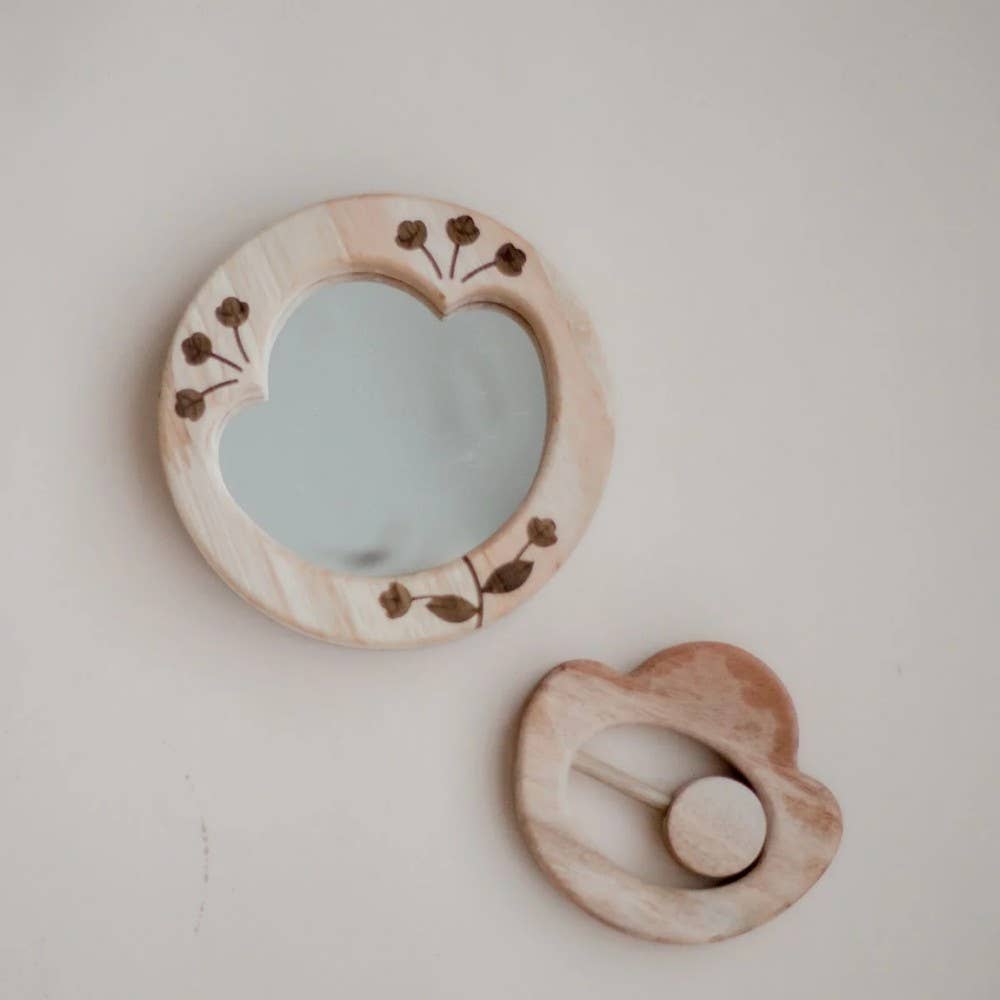 Flower Rattle, Mirror & Butterfly Frame Gift Set