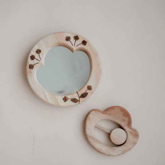 Flower Rattle, Mirror & Butterfly Frame Gift Set