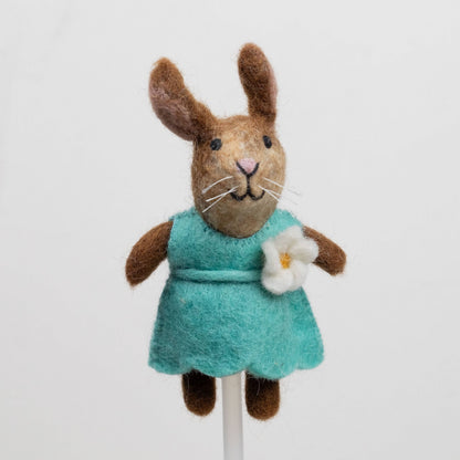 Felt Finger Puppet - Clothed Rabbit