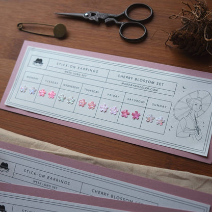 Cherry Blossom Stick-On Earring Set