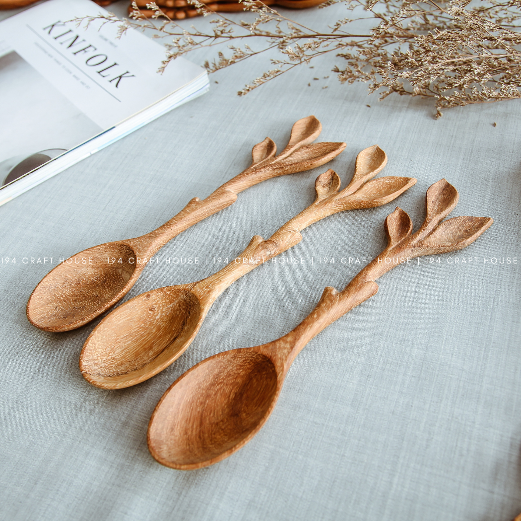 Wooden Spoon Leaf Handle