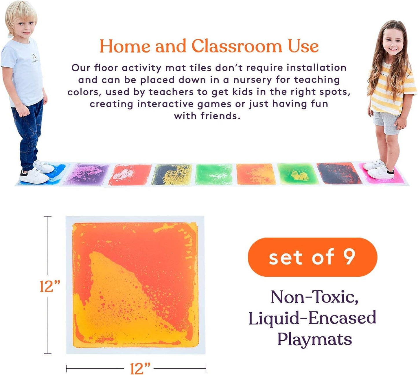 Square Floor Liquid Tiles for Kids
