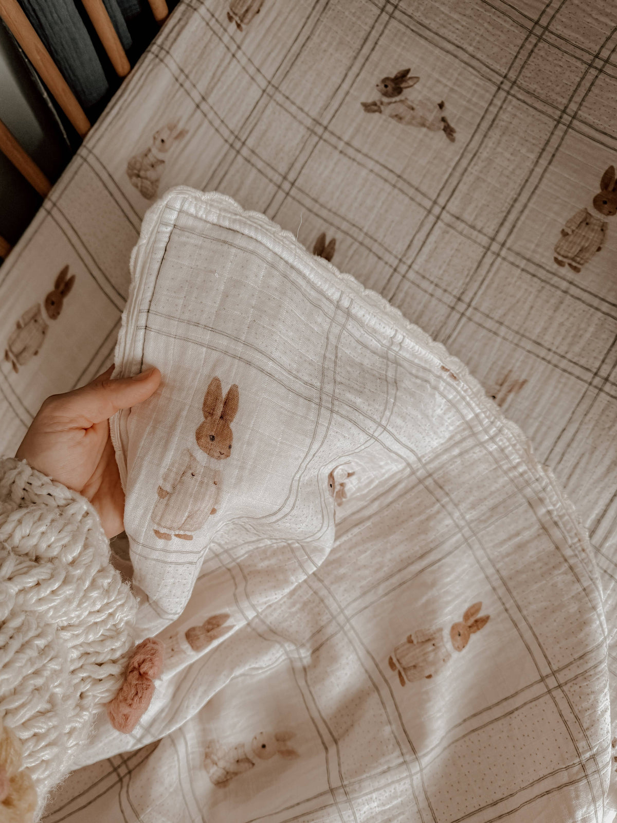 Little Cottontail Fur Lined Cot Blanket